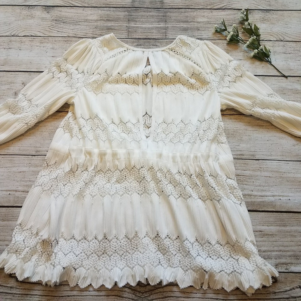 Free People Fire Island Crochet Cinch Waist Top D - Picture 7 of 8